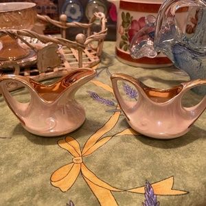 Vintage 24 carat gold rimmed  mini cream and sugar bowls